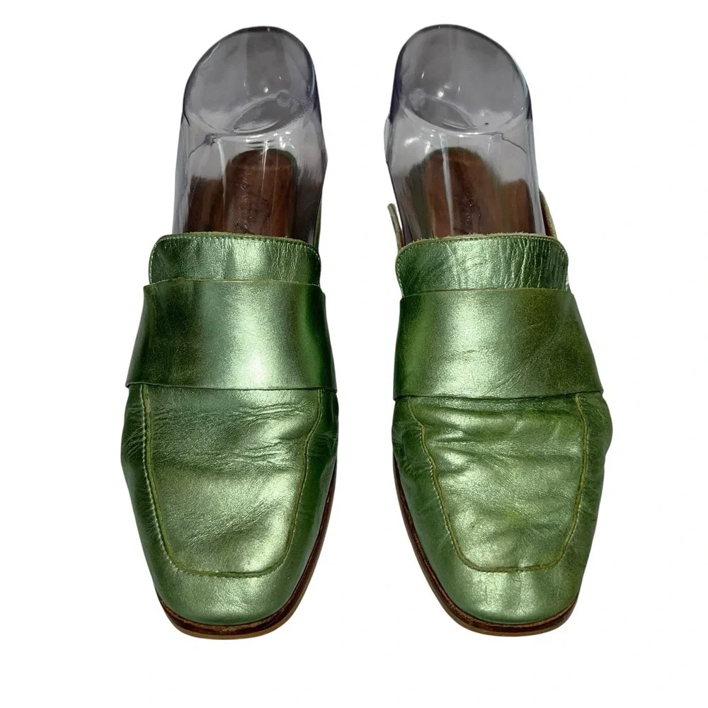 Free People Mule Size 36 US 6 At Ease Loafer Slip On Shoes Green Made‎ In Spain